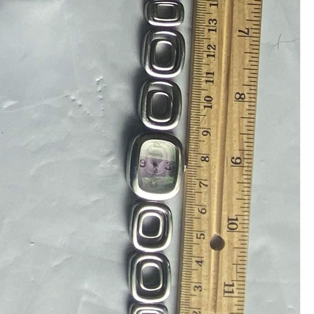 Timex Women Square Face Silver Tone Link Bracelet Watch 772